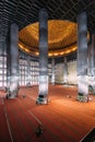 Masjid Istiqlal Interior with prayers in Indonesia is the largest mosque in Southeast AsiaÃ Â¹Æ